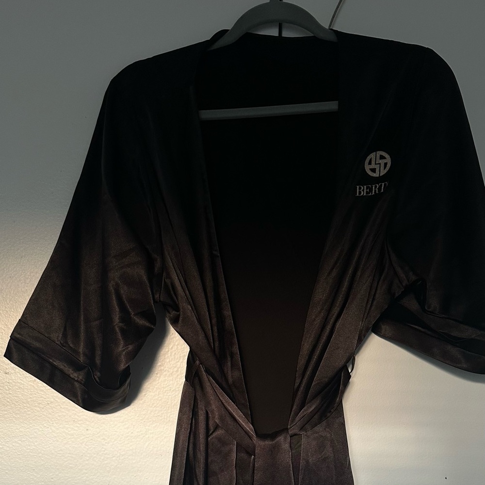 Black Satin Robe - Picture 3 of 9